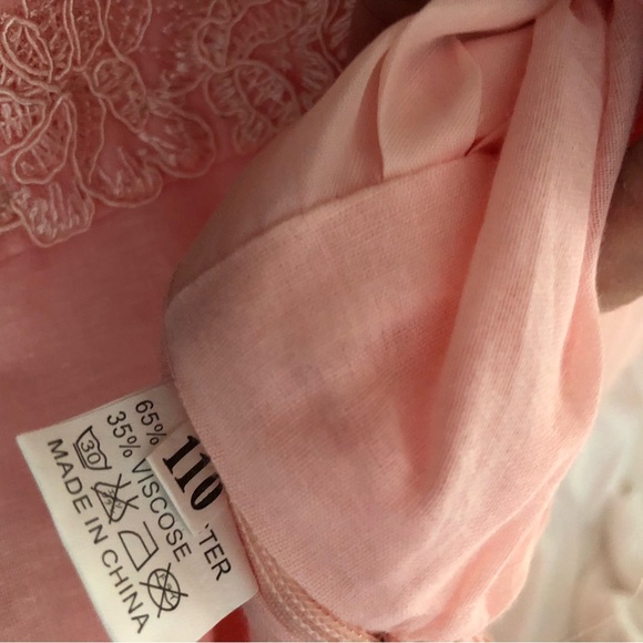 Stunning tulle lace overlay peachy pink dress 4t party photo dress boutique - Picture 9 of 9